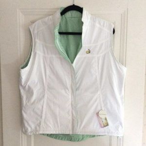 NWT Magnolia Lane Masters Tech Full Zip Reversible White Vest Green XL Womens